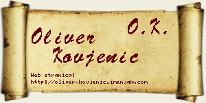 Oliver Kovjenić vizit kartica